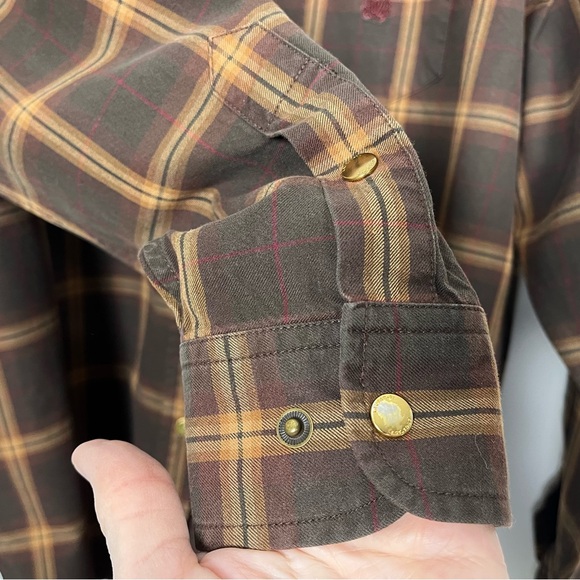 Ralph Lauren Women’s Classic Brown Plaid Button Down Shirt Size Large‎ Logo - Picture 4 of 10